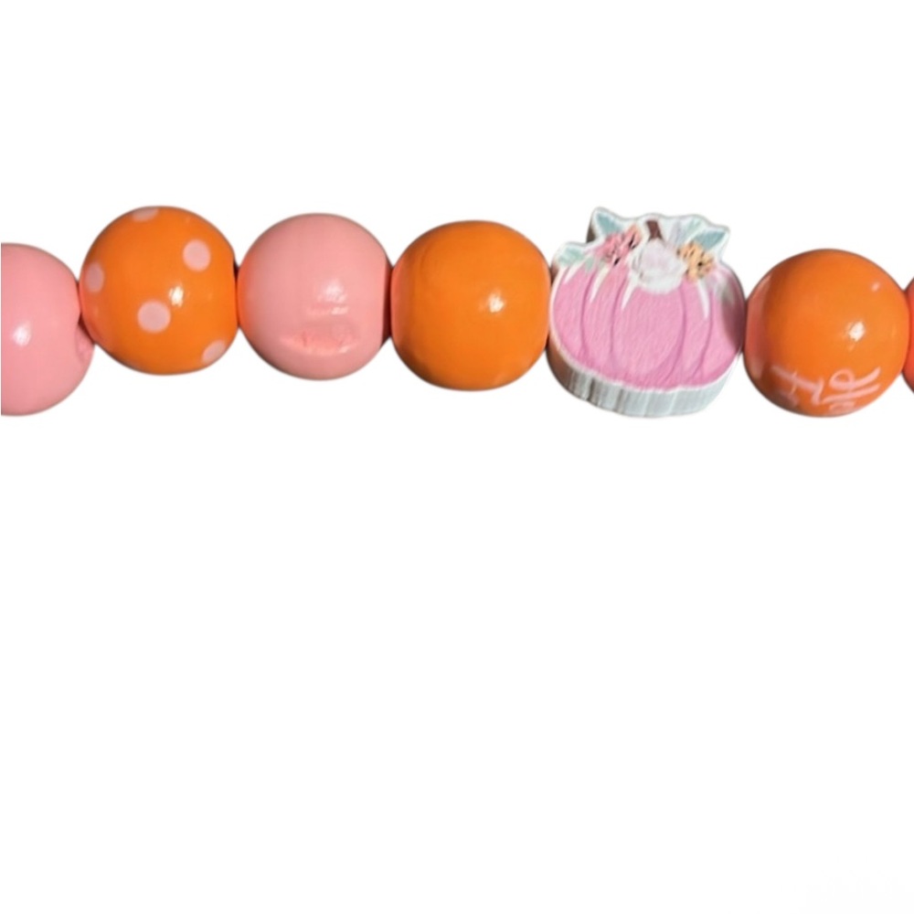Hand Crafted Fall Wood Bead Necklace and bracelet set - Picture 6 of 8